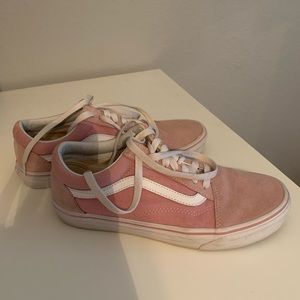 Light pink/White Low Top Vans - Size 8.5